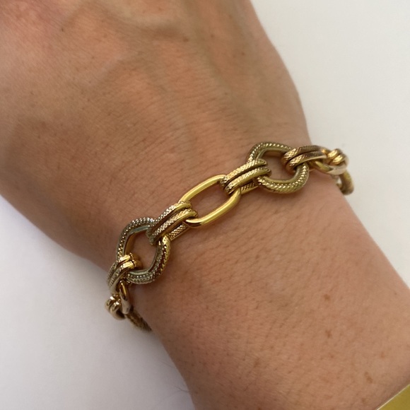 Tiffany style gold chain link adjustable bracelet - Picture 9 of 10